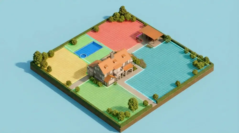 Kolejny widok stref koszenia w aplikacji – Mammotion YUKA mini 2 1000